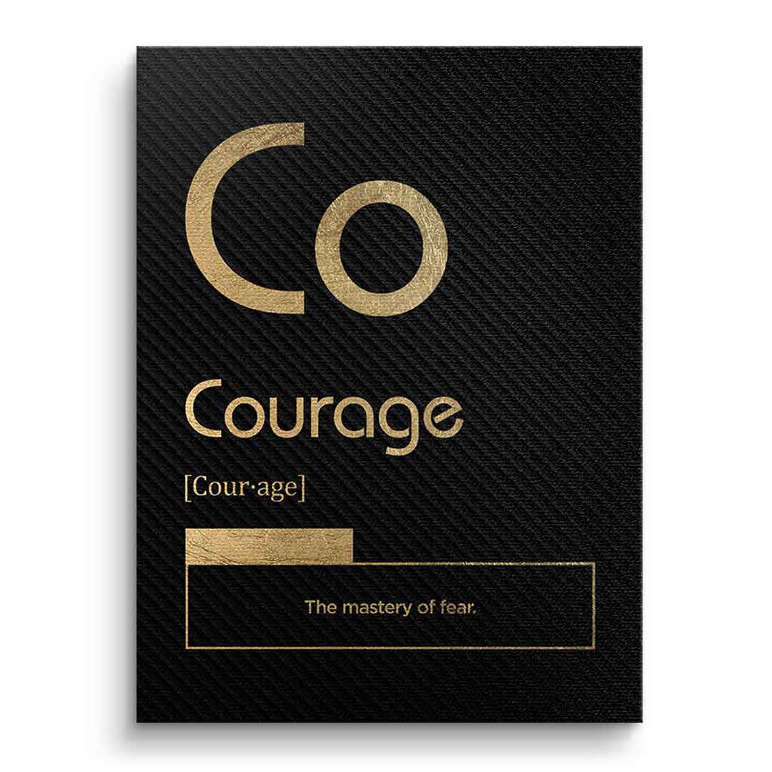 DOTCOMCANVAS® Courage (Co) Leinwandbild Version Schwarz – Vorderansicht Ohne Rahmen