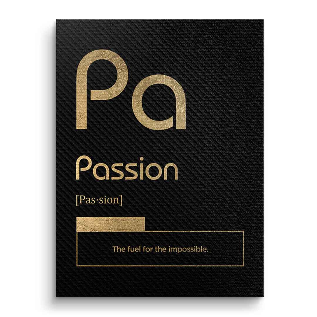 DOTCOMCANVAS® Passion (Pa) Leinwandbild Version Schwarz – Vorderansicht Ohne Rahmen
