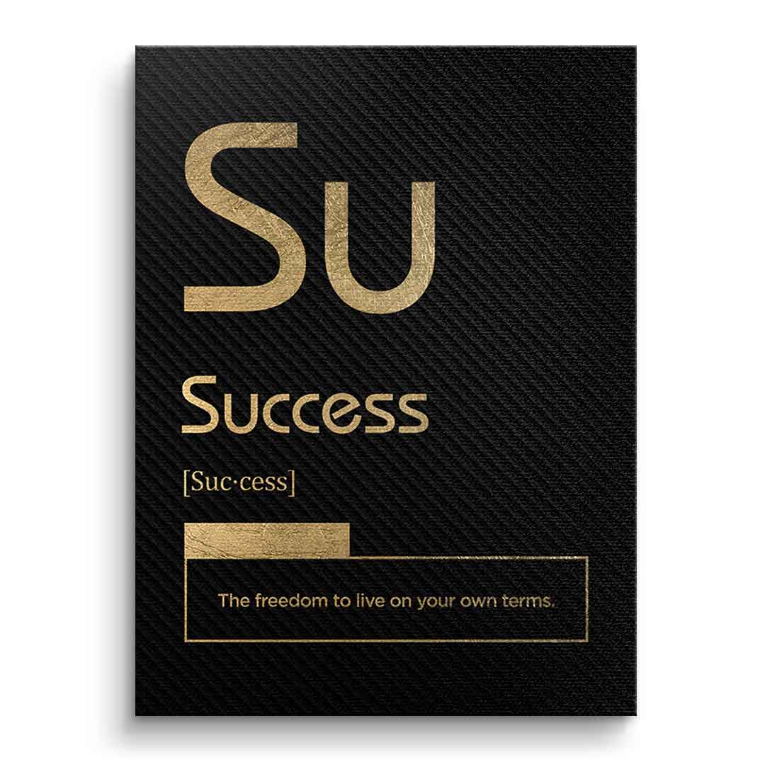 DOTCOMCANVAS® Success (Su) Leinwandbild Version Schwarz – Vorderansicht Ohne Rahmen