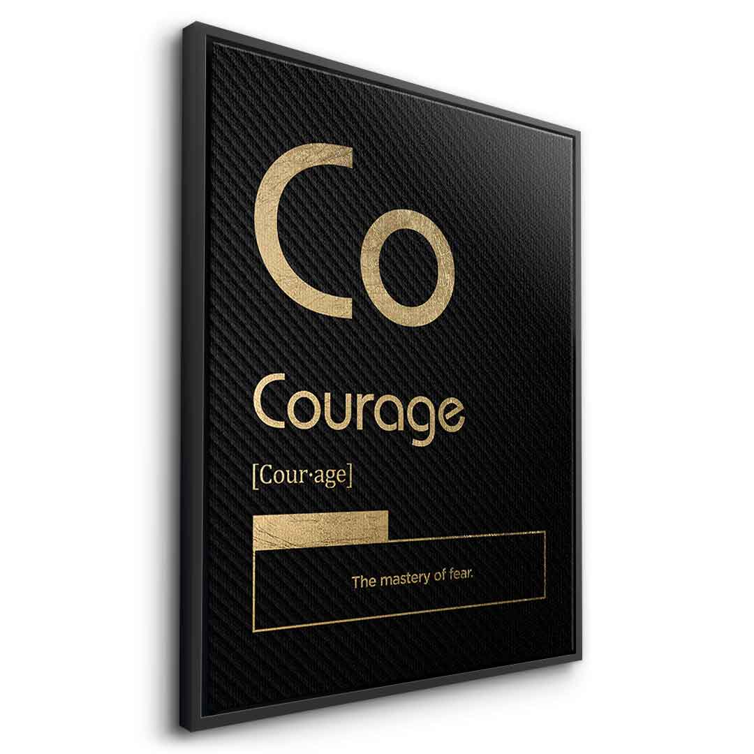 DOTCOMCANVAS® Courage (Co) Leinwandbild Version Schwarz – Seitenansicht Schwarz