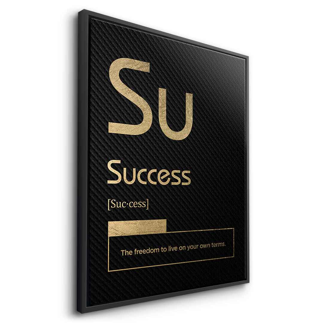 DOTCOMCANVAS® Success (Su) Leinwandbild Version Schwarz – Seitenansicht Schwarz