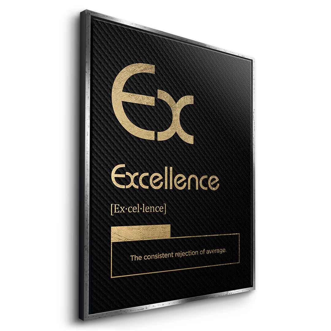 DOTCOMCANVAS® Excellence (Ex) Leinwandbild Version Schwarz – Seitenansicht Weiß