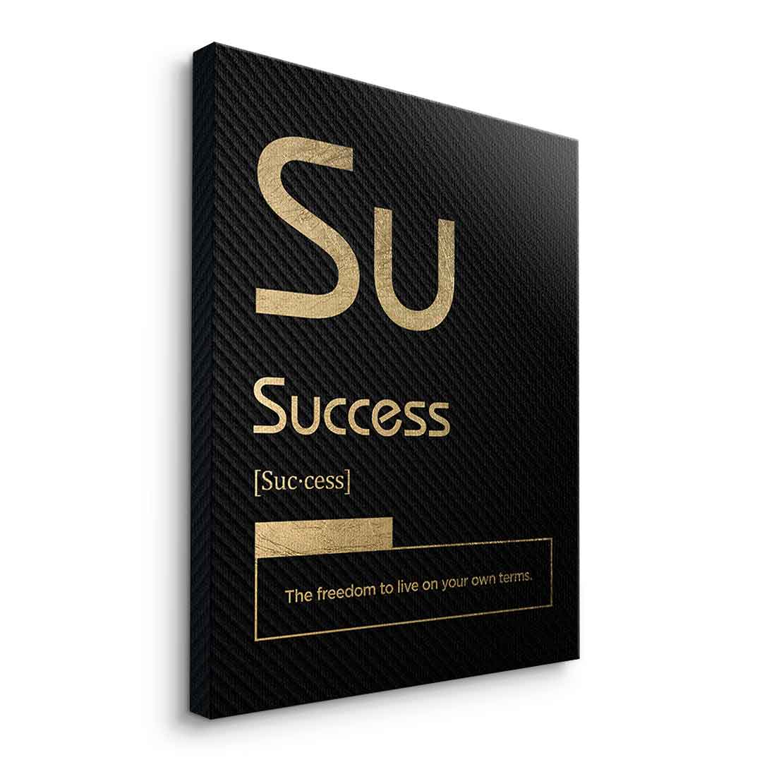 DOTCOMCANVAS® Success (Su) Leinwandbild Version Schwarz – Seitenansicht Ohne Rahmen