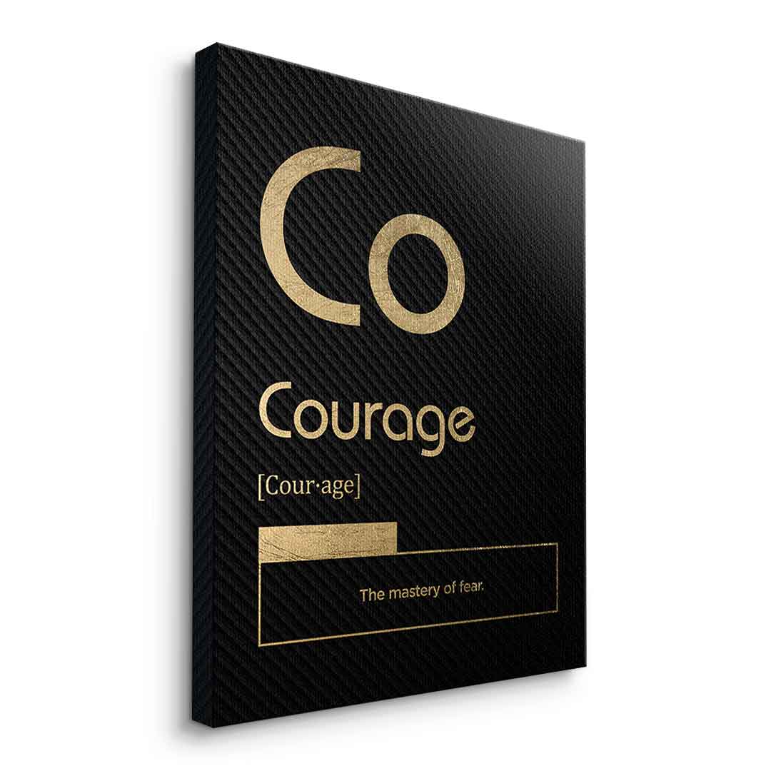 DOTCOMCANVAS® Courage (Co) Leinwandbild Version Schwarz – Seitenansicht Ohne Rahmen