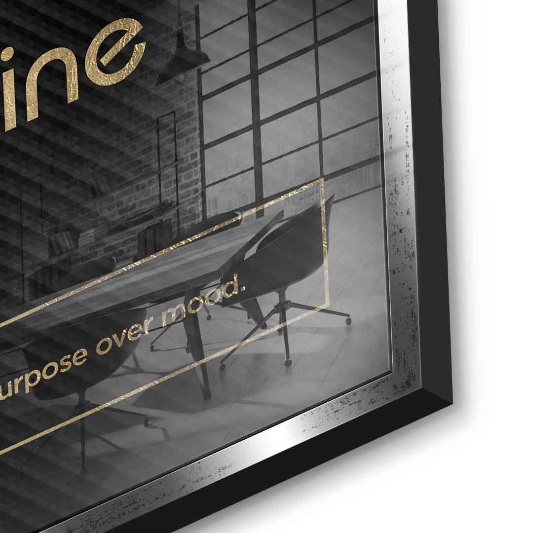 DOTCOMCANVAS® Discipline (Di) Acrylglasbild Version Schwarz – Detailansicht