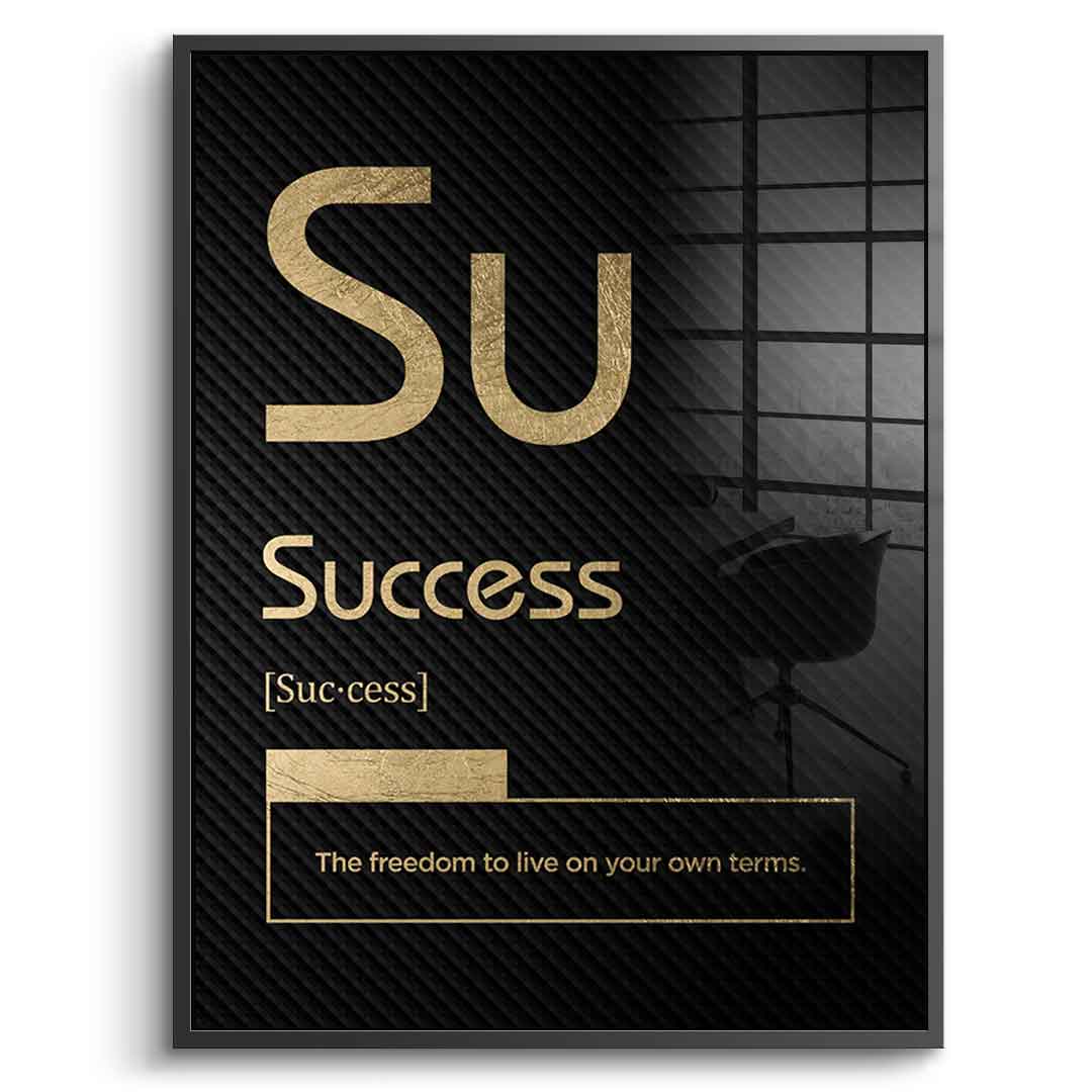 DOTCOMCANVAS® Success (Su) Acrylglasbild Version Schwarz – Echtheitszertifikat