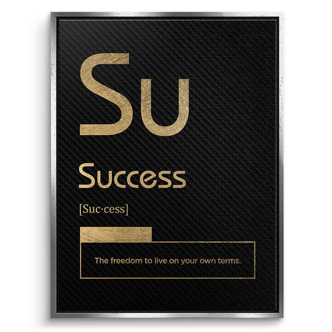 DOTCOMCANVAS® Success (Su) Leinwandbild Version Schwarz – Vorderansicht Schwarzer Rahmen