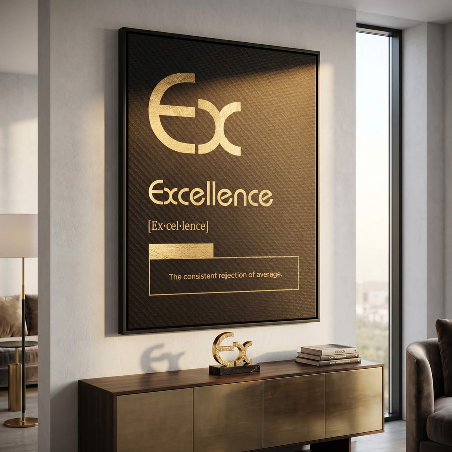 DOTCOMCANVAS® Excellence (Ex) Leinwandbild Version Schwarz – Raum-Mockup