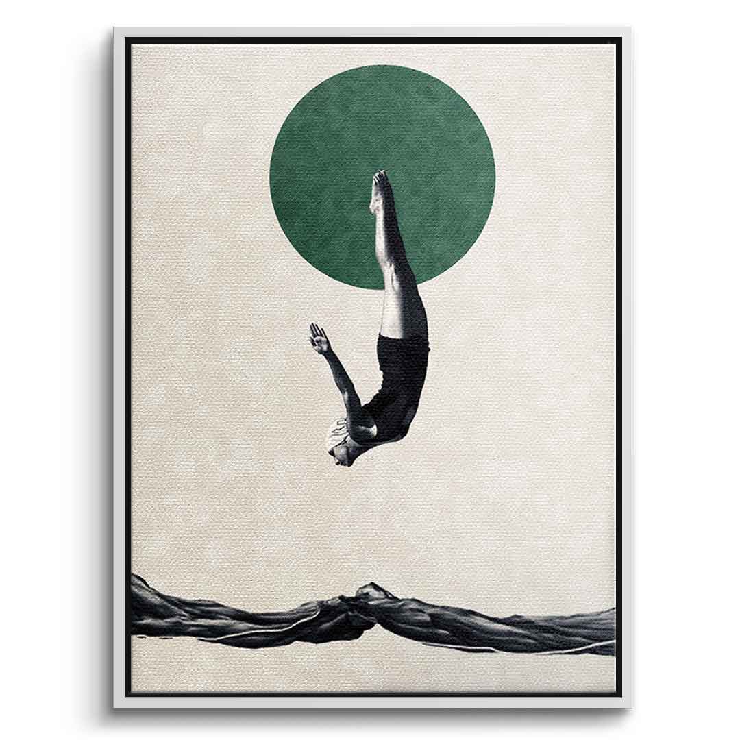 DOTCOMCANVAS® Dive Leinwandbild – Vorderansicht weißer Rahmen