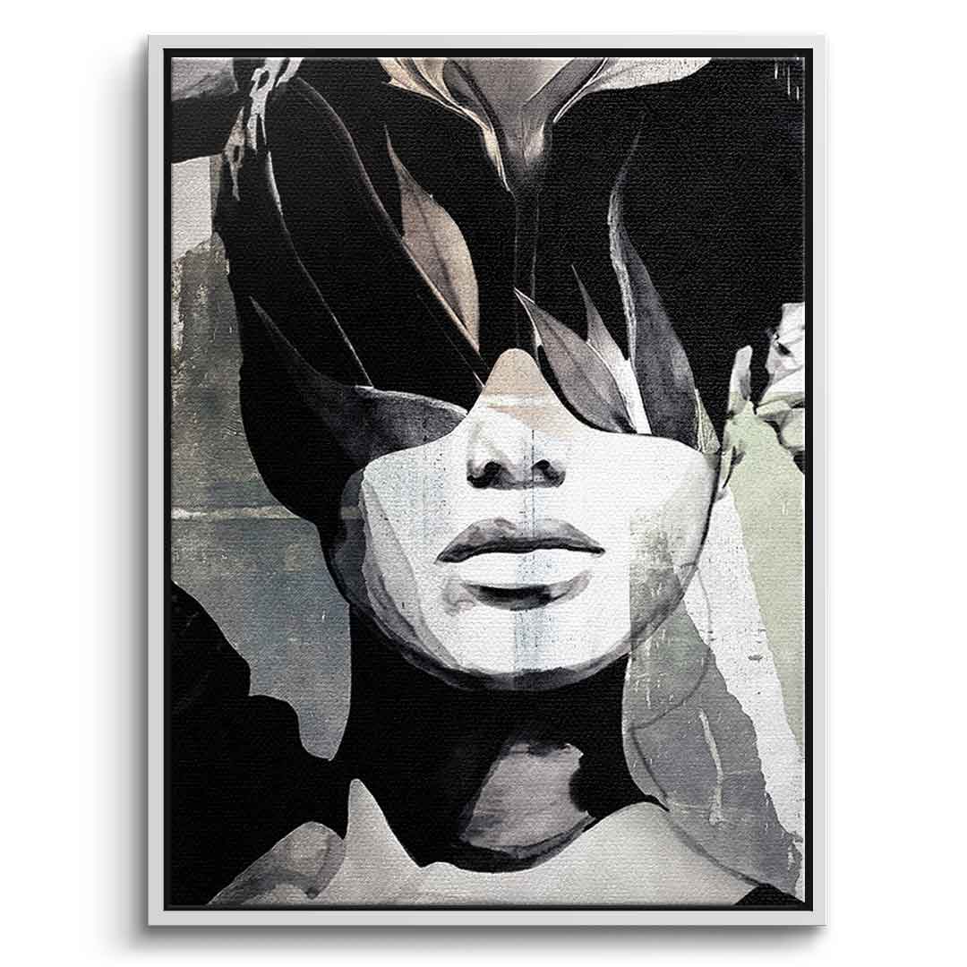 DOTCOMCANVAS® Abstract intergration Leinwandbild – Vorderansicht weißer Rahmen