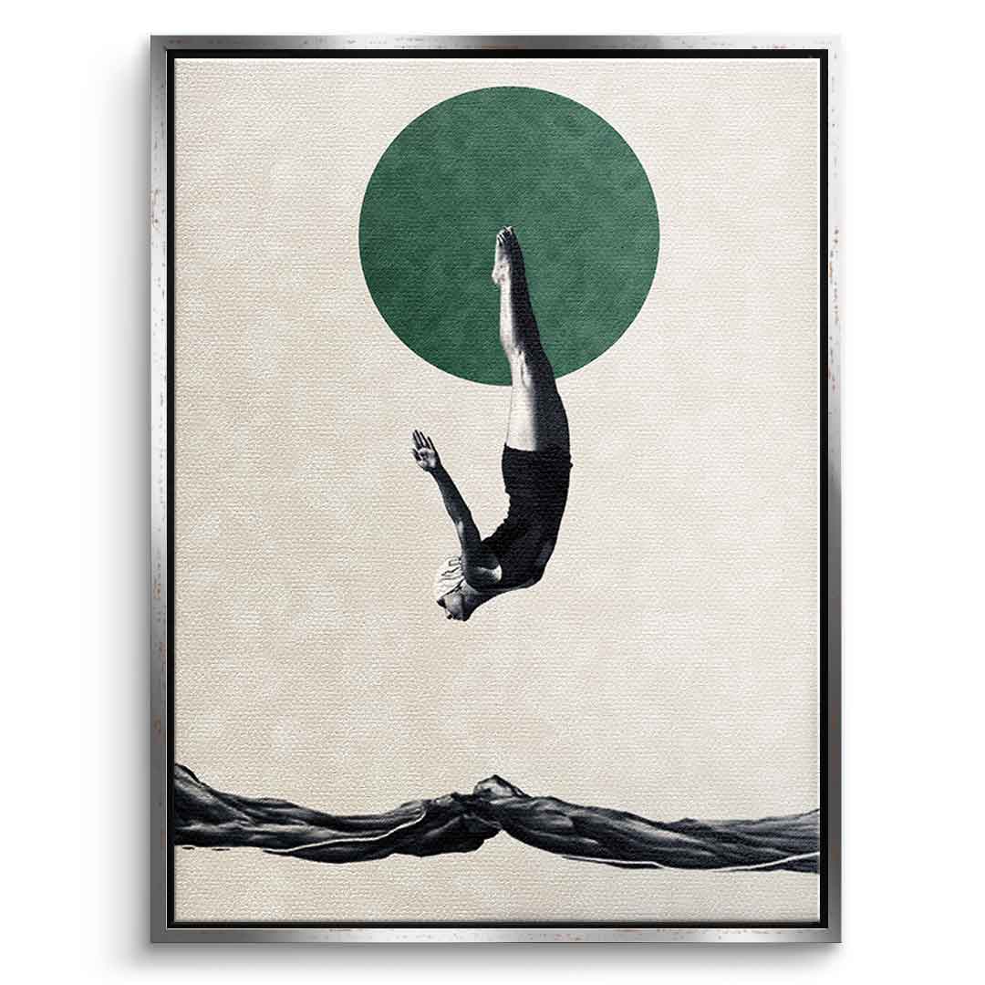 DOTCOMCANVAS® Dive Leinwandbild – Vorderansicht schwarzer Rahmen