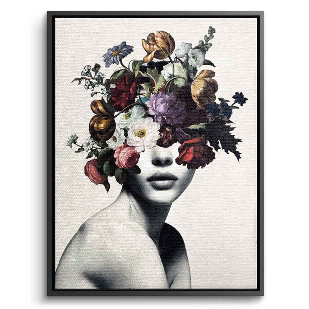 DOTCOMCANVAS® Elegance 101 Leinwandbild – Vorderansicht silberner Rahmen
