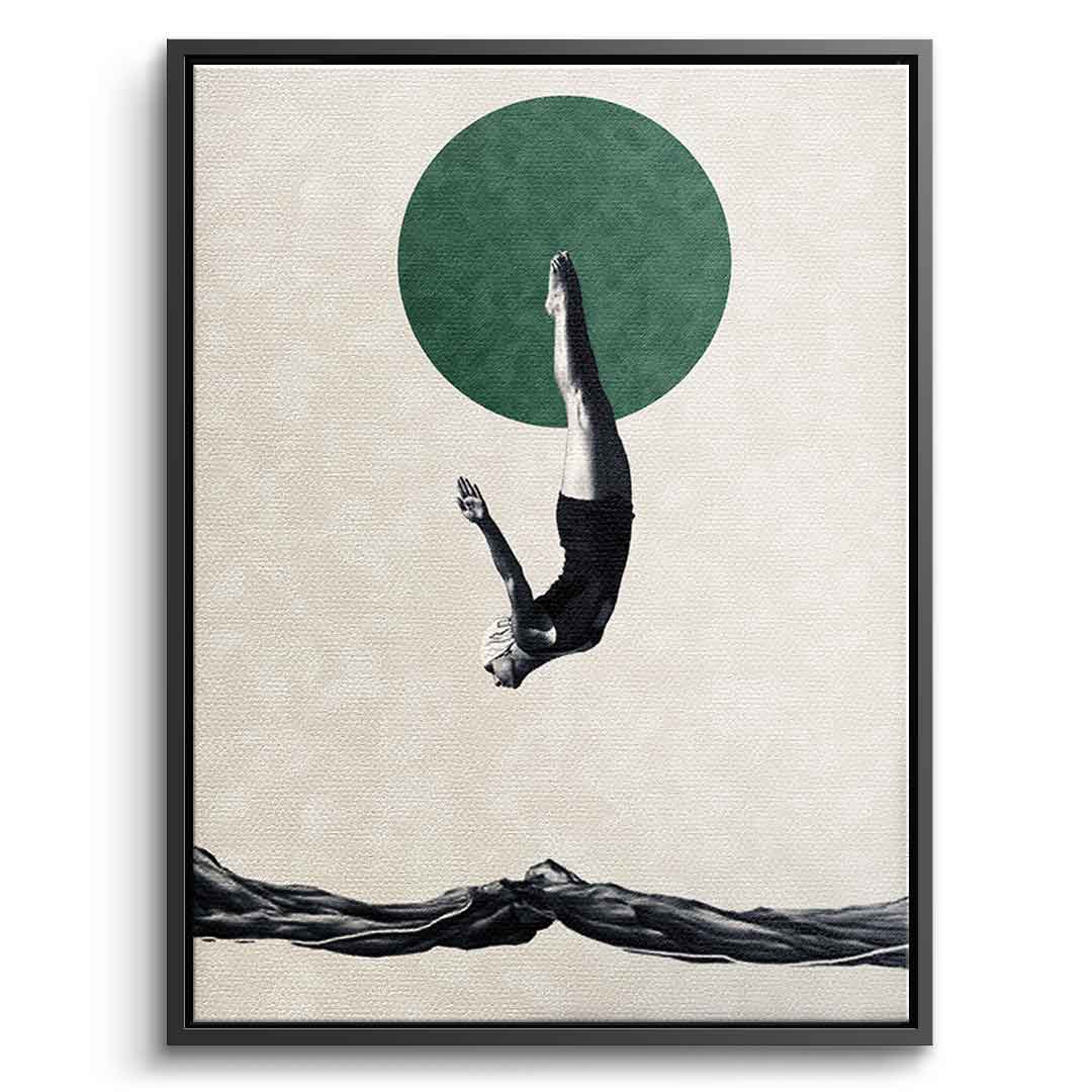 DOTCOMCANVAS® Dive Leinwandbild – Vorderansicht silberner Rahmen