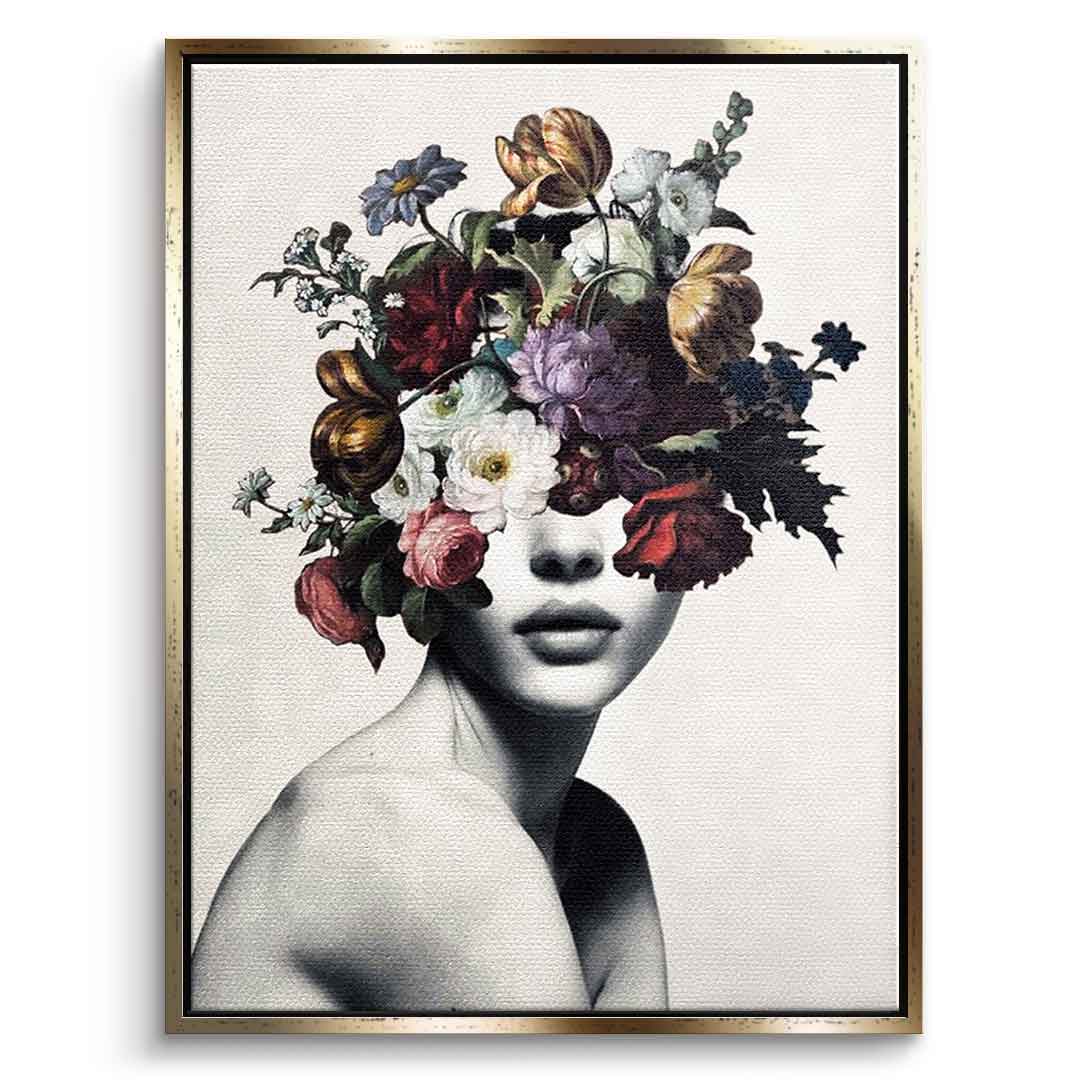 DOTCOMCANVAS® Elegance 101 Leinwandbild – Vorderansicht goldener Rahmen
