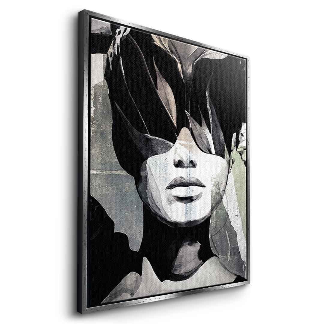 DOTCOMCANVAS® Abstract intergration Leinwandbild – Seitenansicht weißer Rahmen