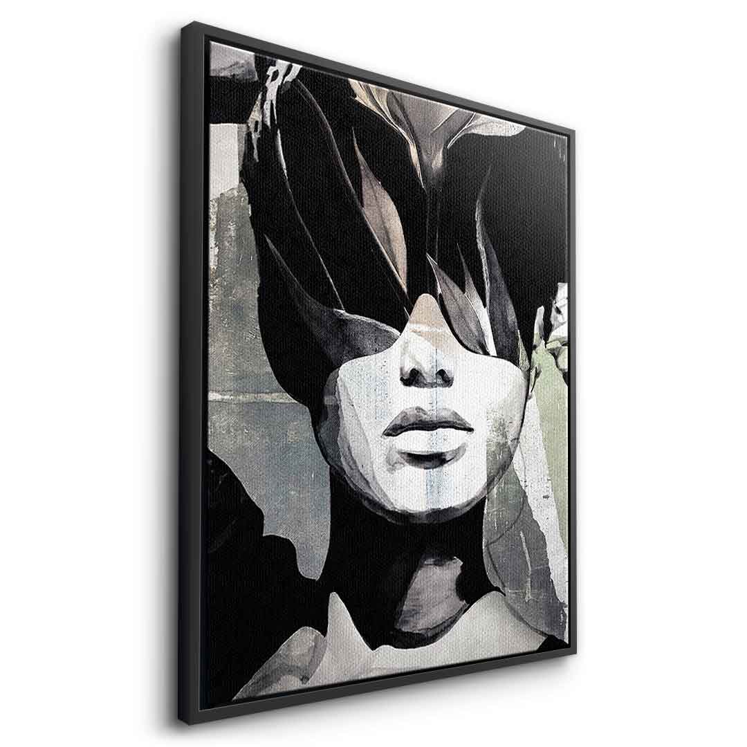 DOTCOMCANVAS® Abstract intergration Leinwandbild – Seitenansicht schwarzer Rahmen