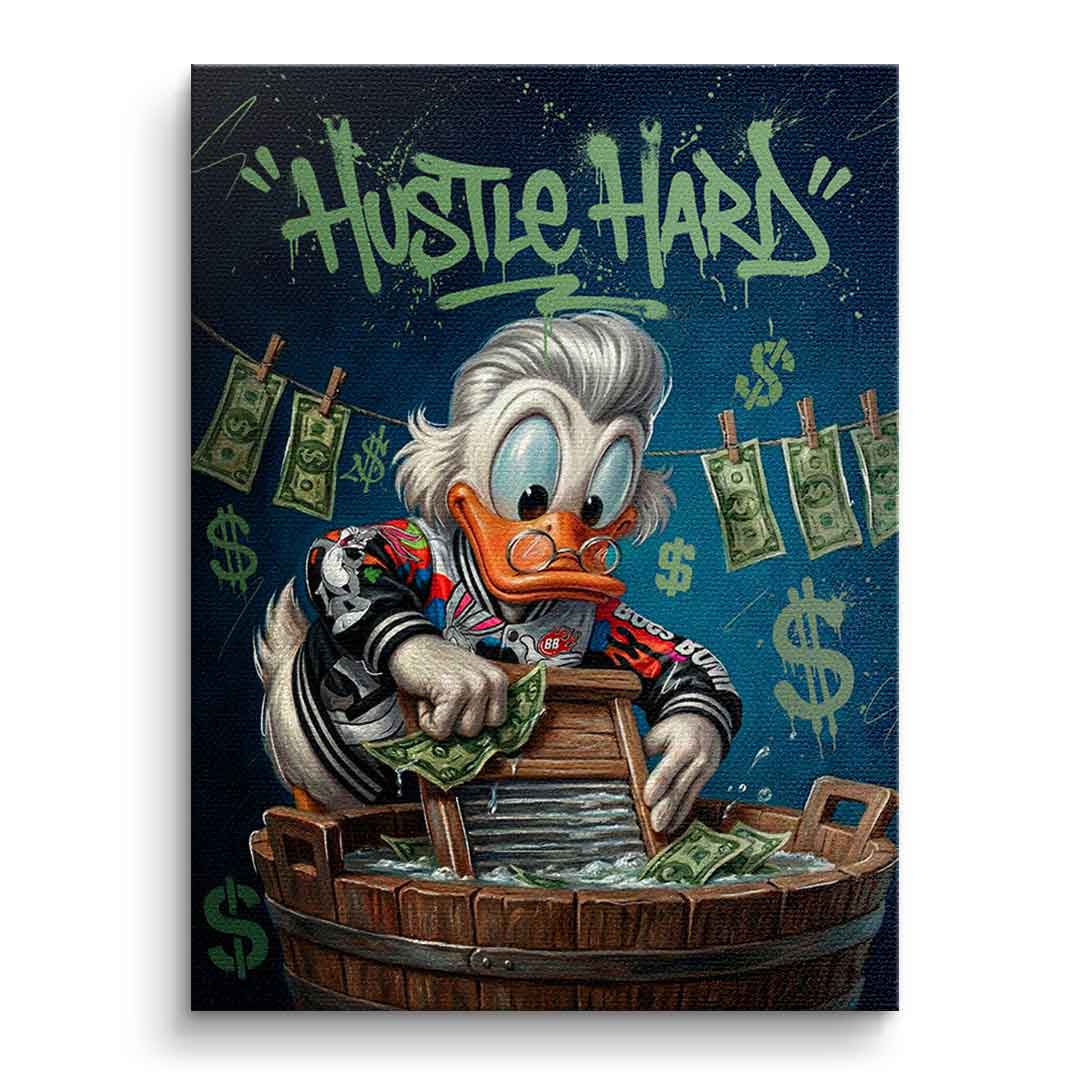 DOTCOMCANVAS® Hustle Hard Leinwandbild – Vorderansicht ohne Rahmen