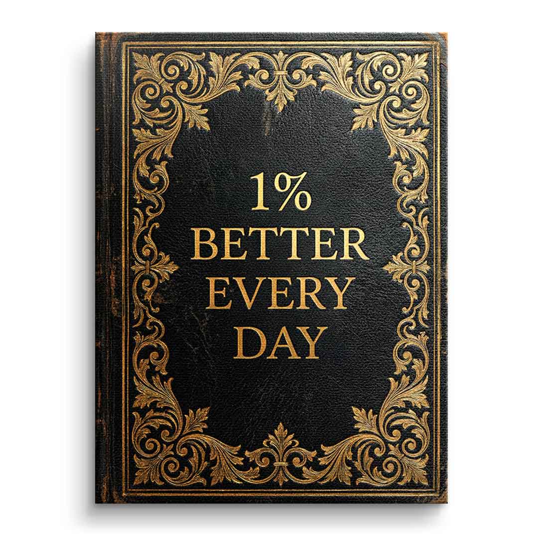 DOTCOMCANVAS® 1% better every day Leinwandbild – Vorderansicht ohne Rahmen