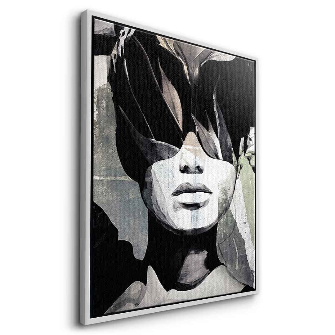 DOTCOMCANVAS® Abstract intergration Leinwandbild – Seitenansicht silberner Rahmen