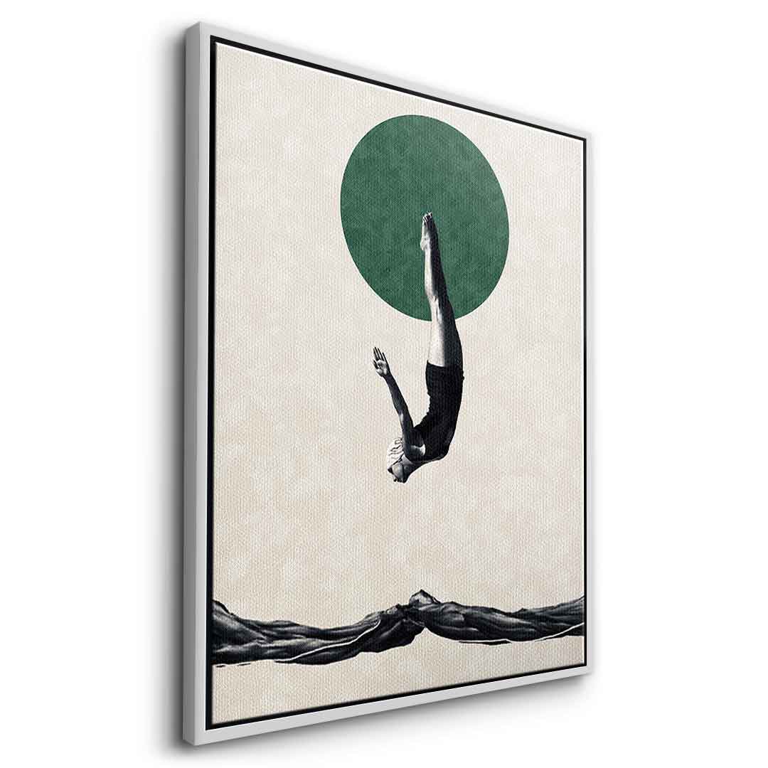 DOTCOMCANVAS® Dive Leinwandbild – Seitenansicht silberner Rahmen