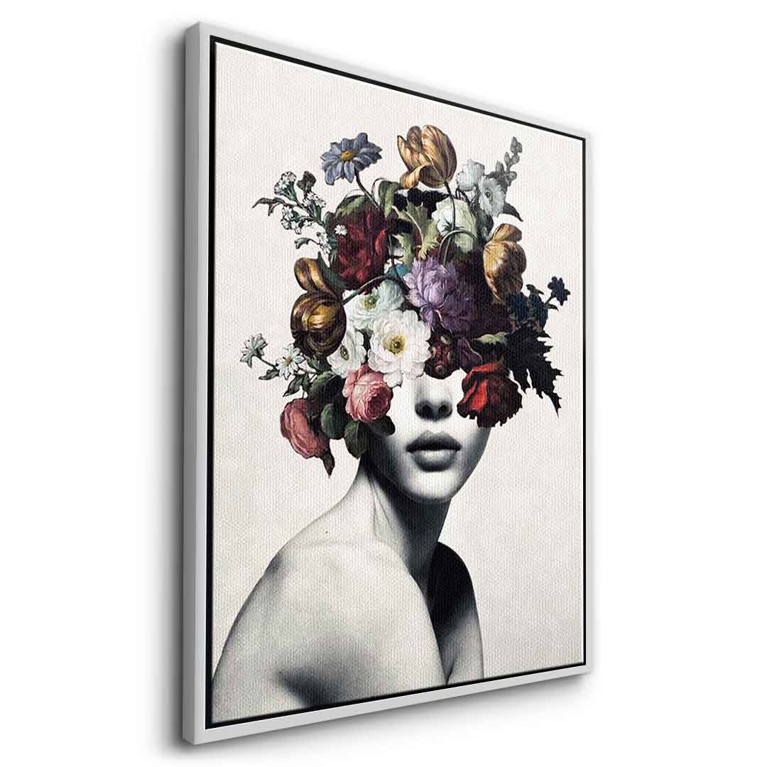 DOTCOMCANVAS® Elegance 101 Leinwandbild – Seitenansicht silberner Rahmen