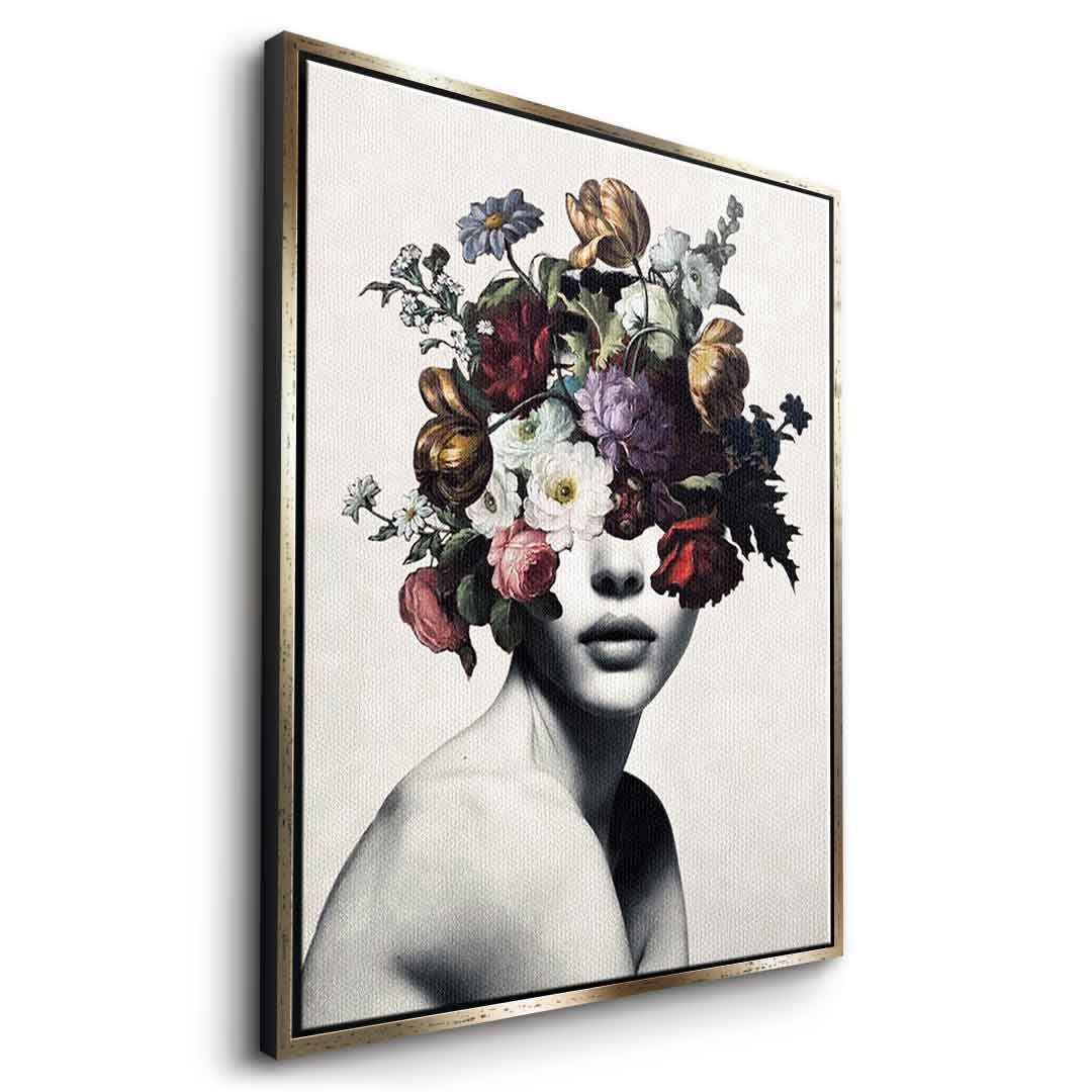 DOTCOMCANVAS® Elegance 101 Leinwandbild – Seitenansicht goldener Rahmen