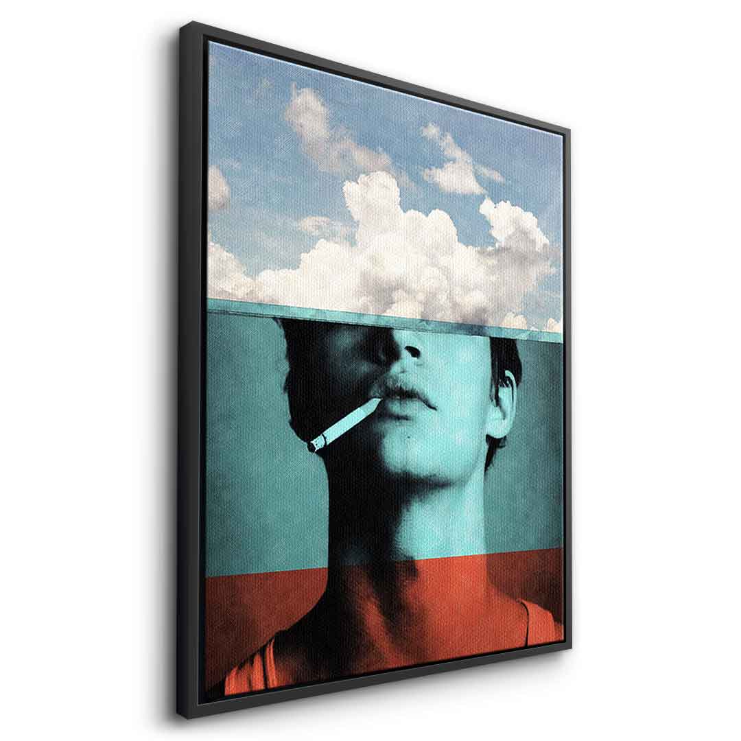 DOTCOMCANVAS® Four layers Leinwandbild – Seitenansicht schwarzer Rahmen