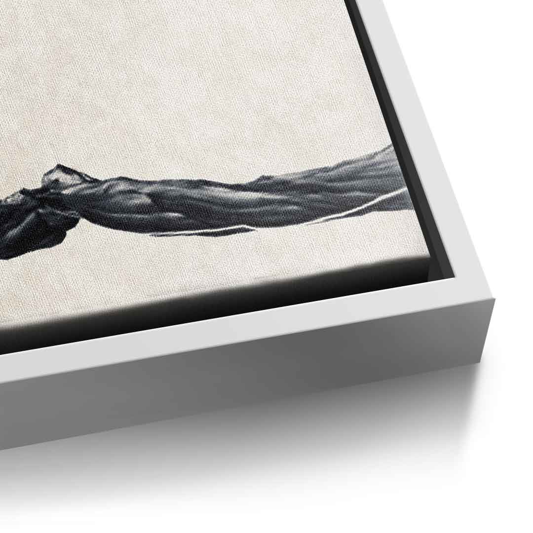 DOTCOMCANVAS® Dive Leinwandbild – Detailansicht weißer Rahmen