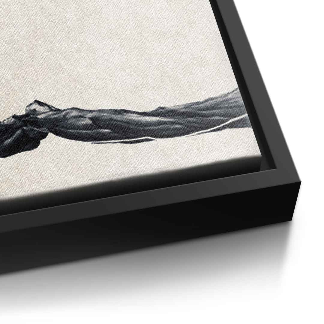 DOTCOMCANVAS® Dive Leinwandbild – Detailansicht schwarzer Rahmen