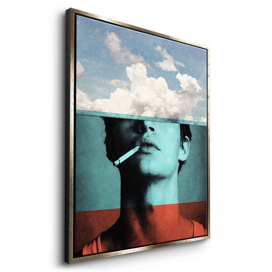 DOTCOMCANVAS® Four layers Leinwandbild – Seitenansicht goldener Rahmen