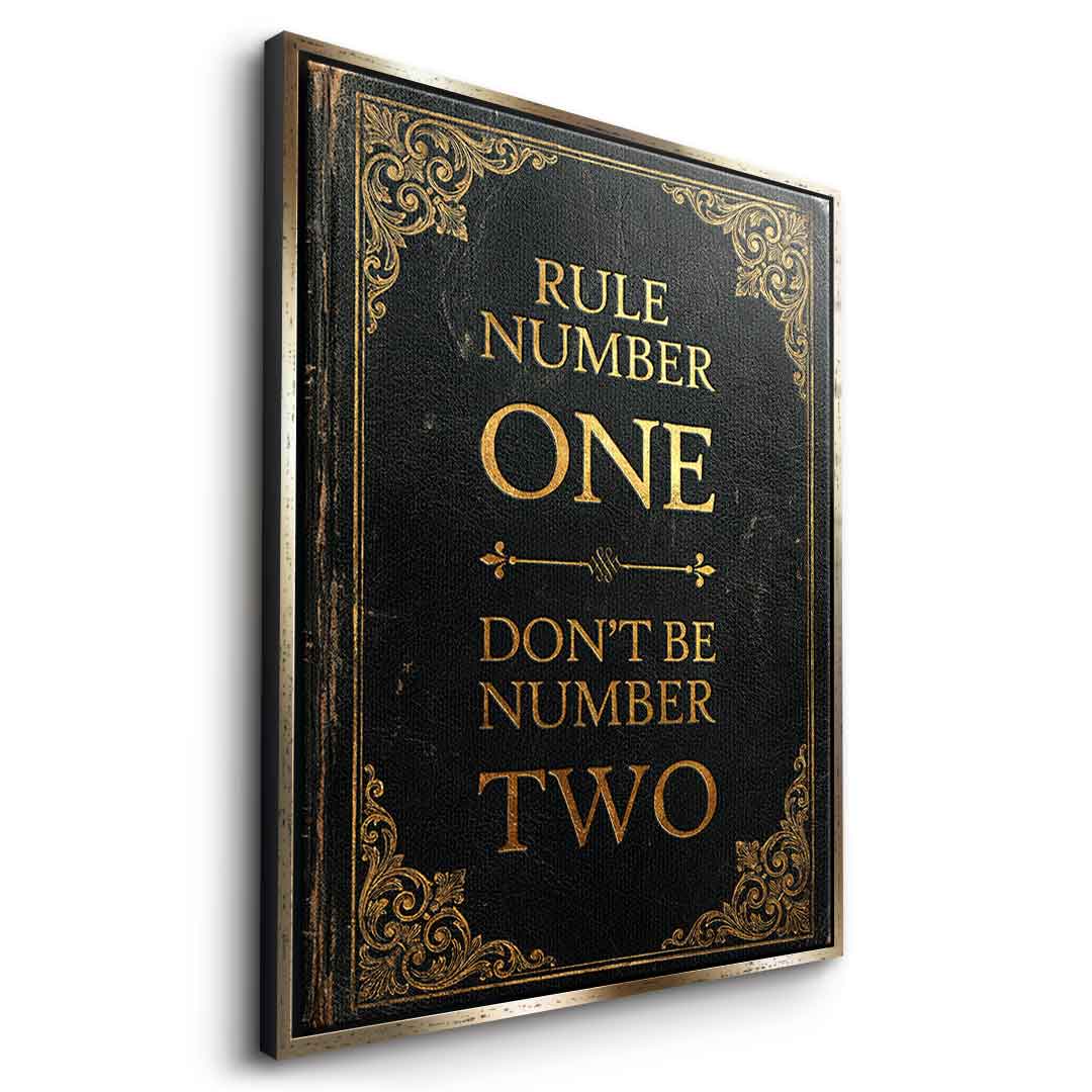 DOTCOMCANVAS® Rule Number One Leinwandbild – Seitenansicht goldener Rahmen