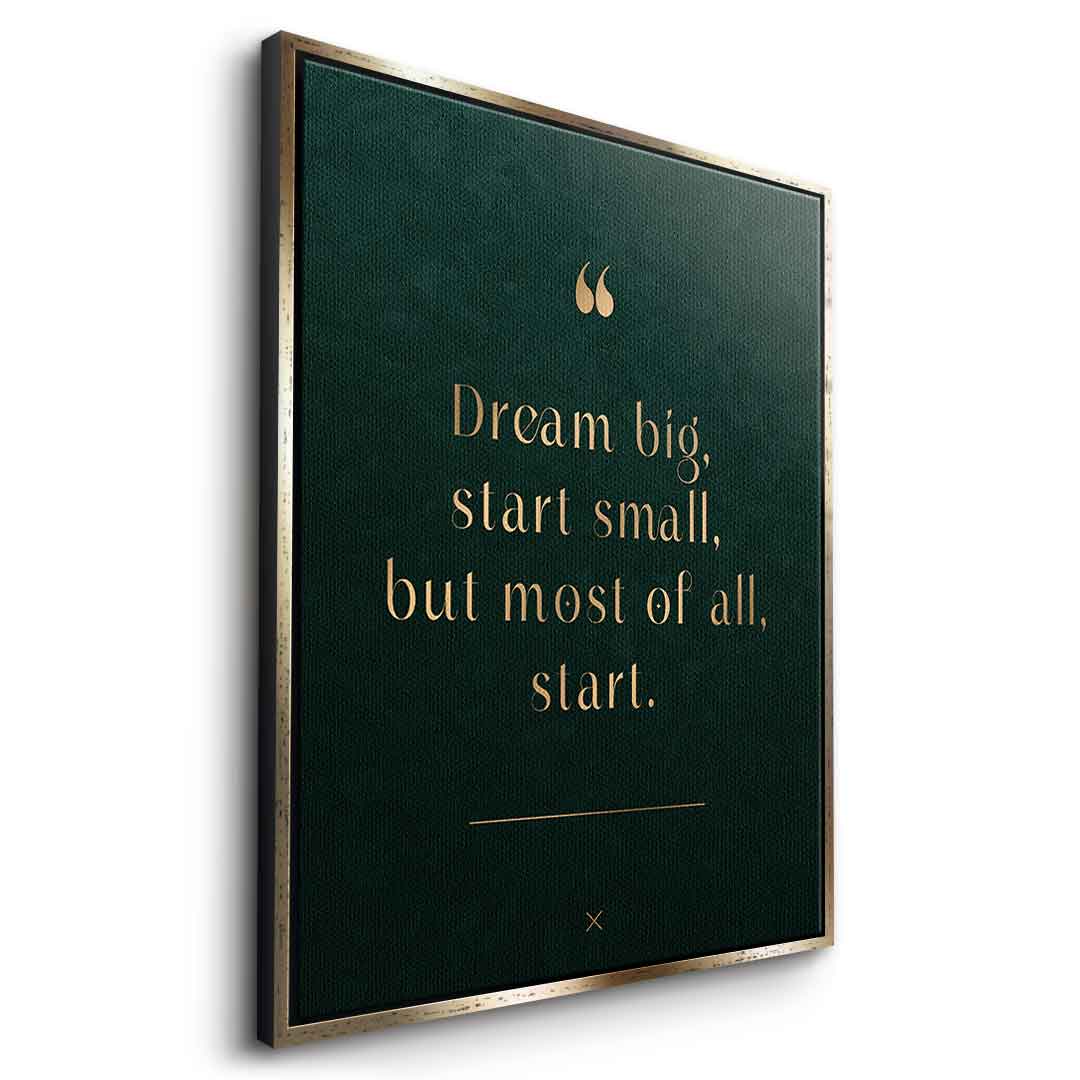 DOTCOMCANVAS Dream Big Leinwandbild mit goldenem Rahmen Seitenansicht