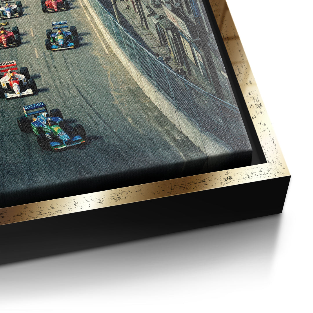 Beijing F1 Leinwandbild – Detail goldener Rahmen
