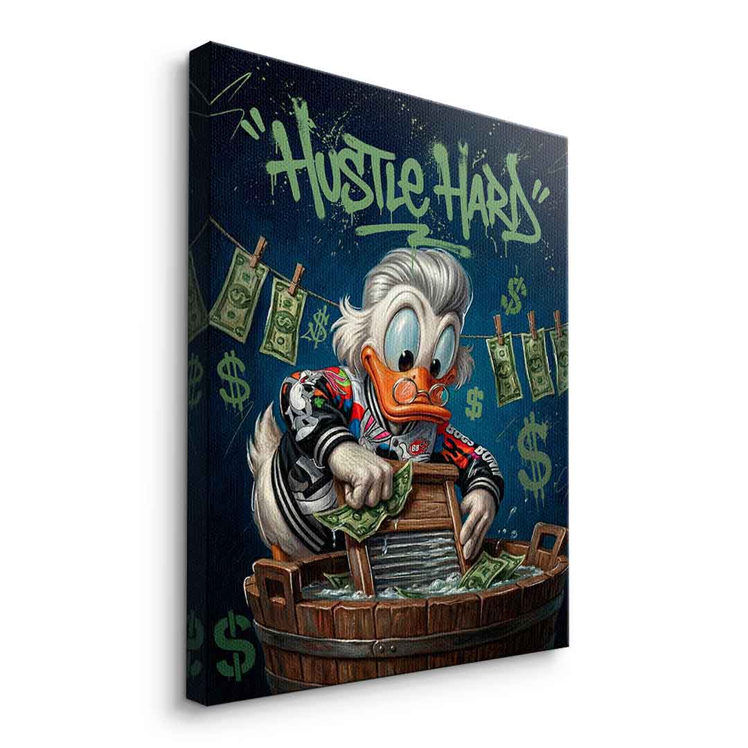 DOTCOMCANVAS® Hustle Hard Leinwandbild – Seitenansicht ohne Rahmen
