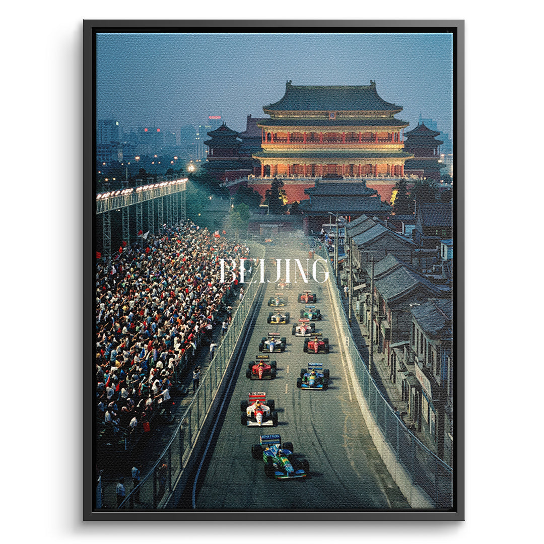 Beijing F1 Leinwandbild – Schwarzer Rahmen