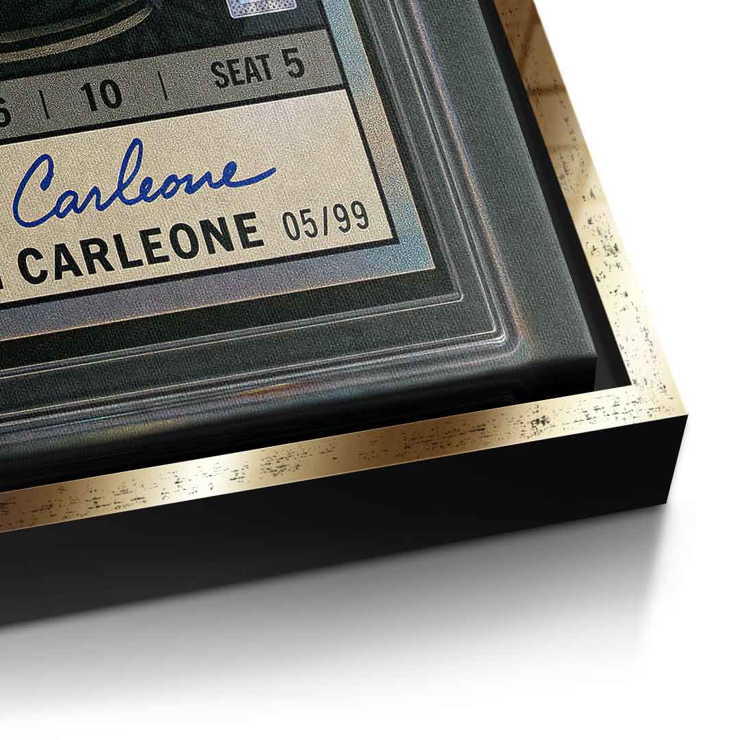 DOTCOMCANVAS Leinwandbild Don Carleone Basketball Card Pop Art Detailansicht goldener Rahmen