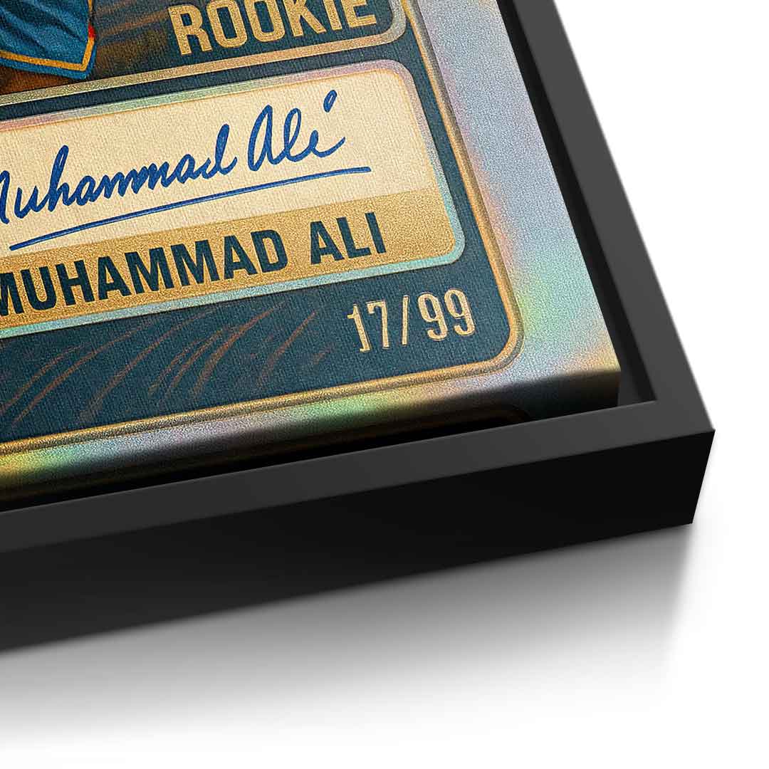DOTCOMCANVAS Muhammad Ali Basketball Card Leinwandbild Pop Art Schwarz Detailansicht