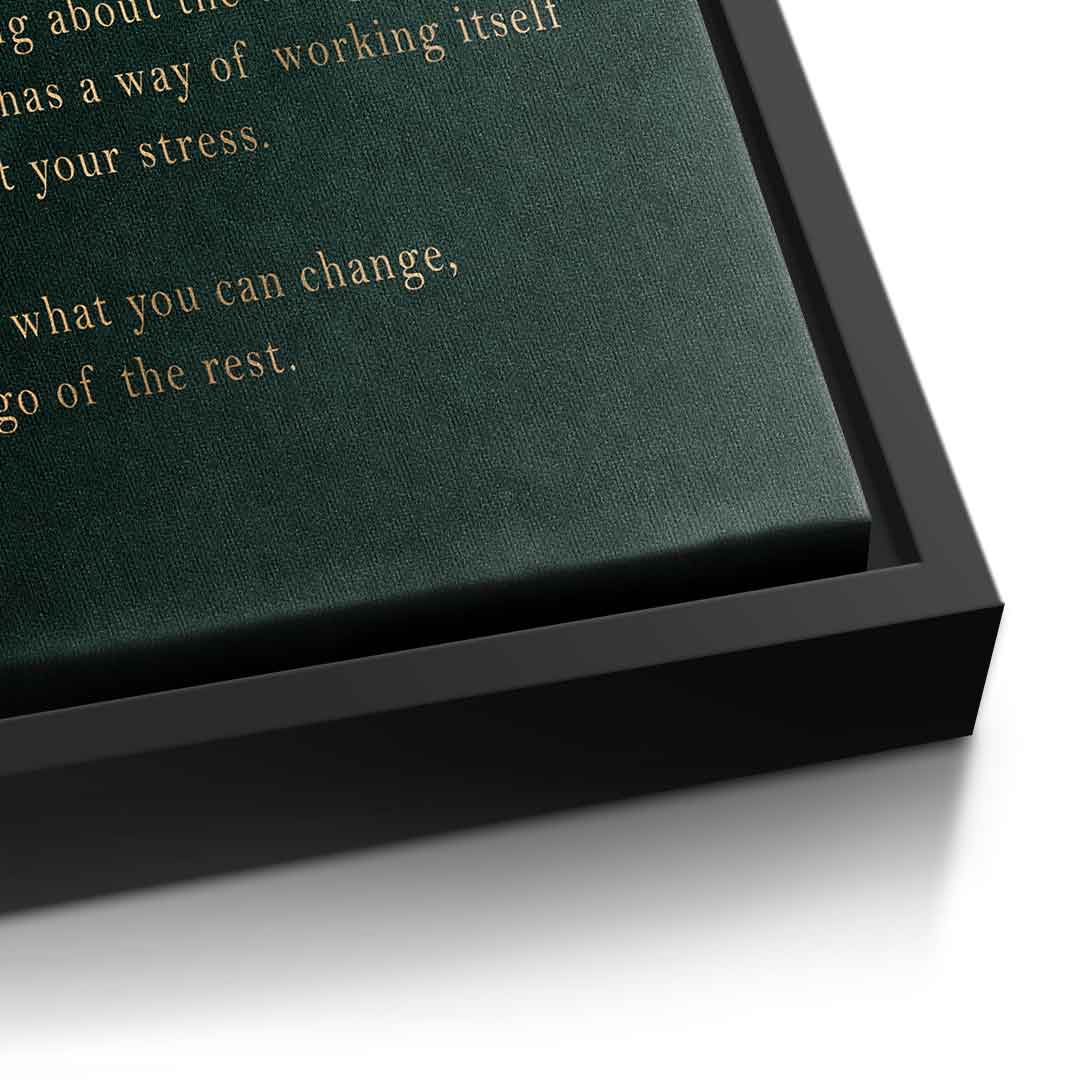 DOTCOMCANVAS Leinwandbild Don't Overthink it. Detailansicht mit schwarzem Rahmen – Druckqualität