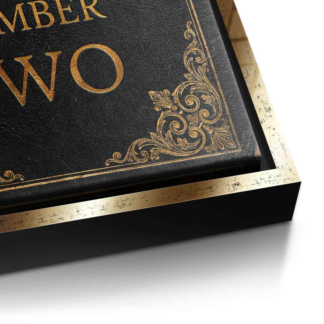 DOTCOMCANVAS® Rule Number One Leinwandbild – Detailansicht goldener Rahmen