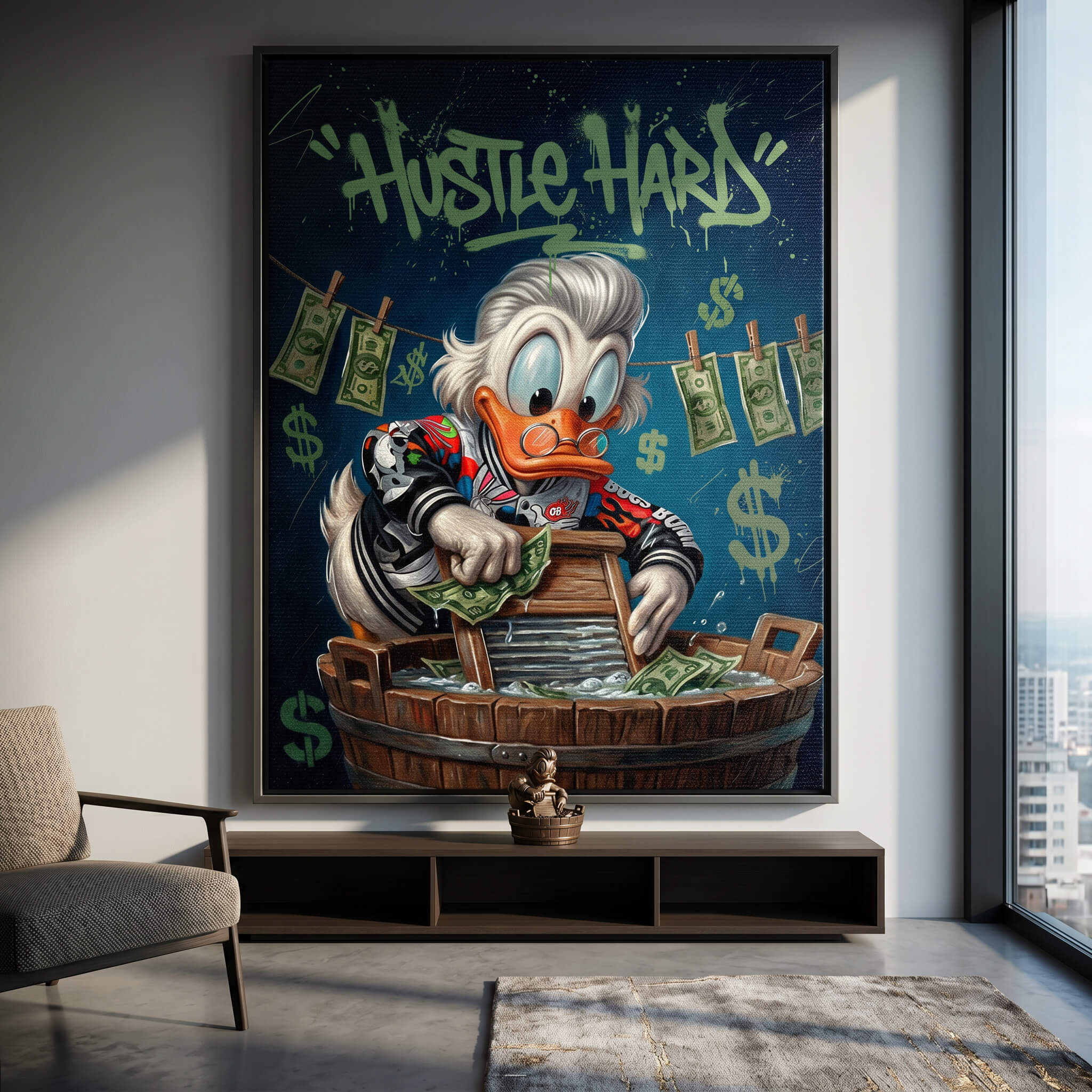 DOTCOMCANVAS® Hustle Hard Leinwandbild – im Raum