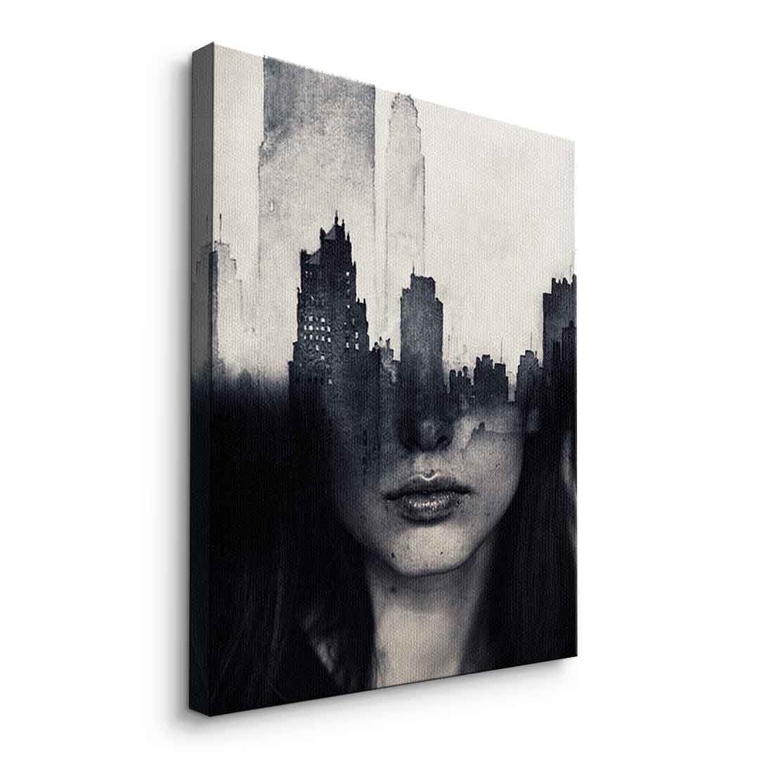 DOTCOMCANVAS® Mind game Leinwandbild – Seitenansicht ohne Rahmen