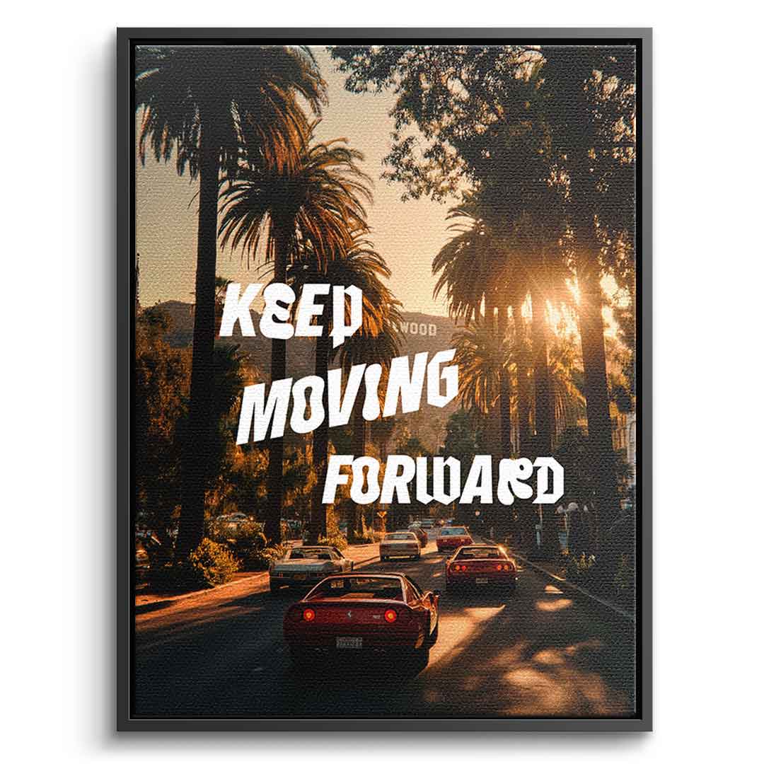 Keep moving forward Leinwandbild Schwarz 6