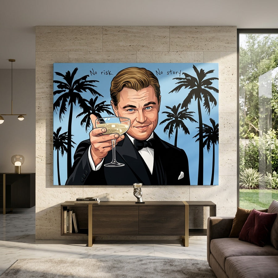 No risk. No story Leinwandbild Wohnzimmer Wandbild