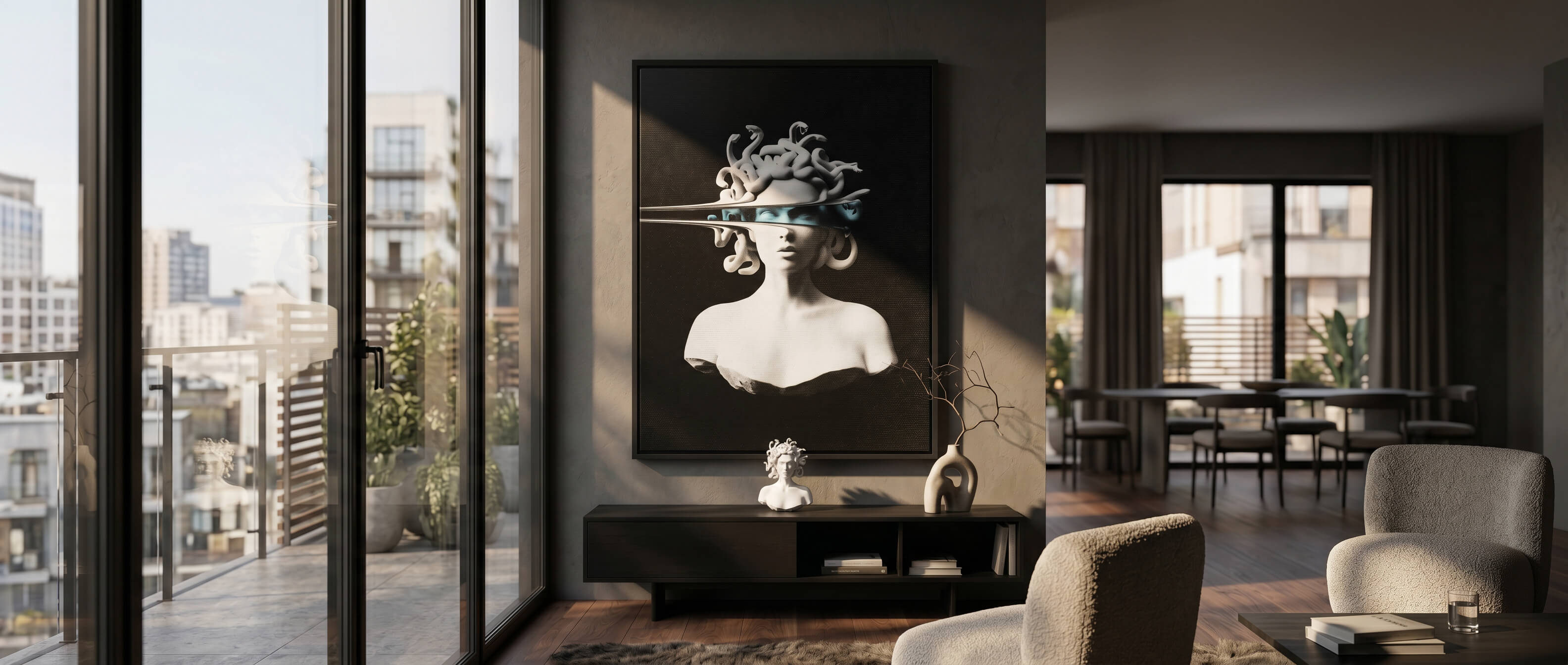 Portrait of Medusa Leinwand Banner