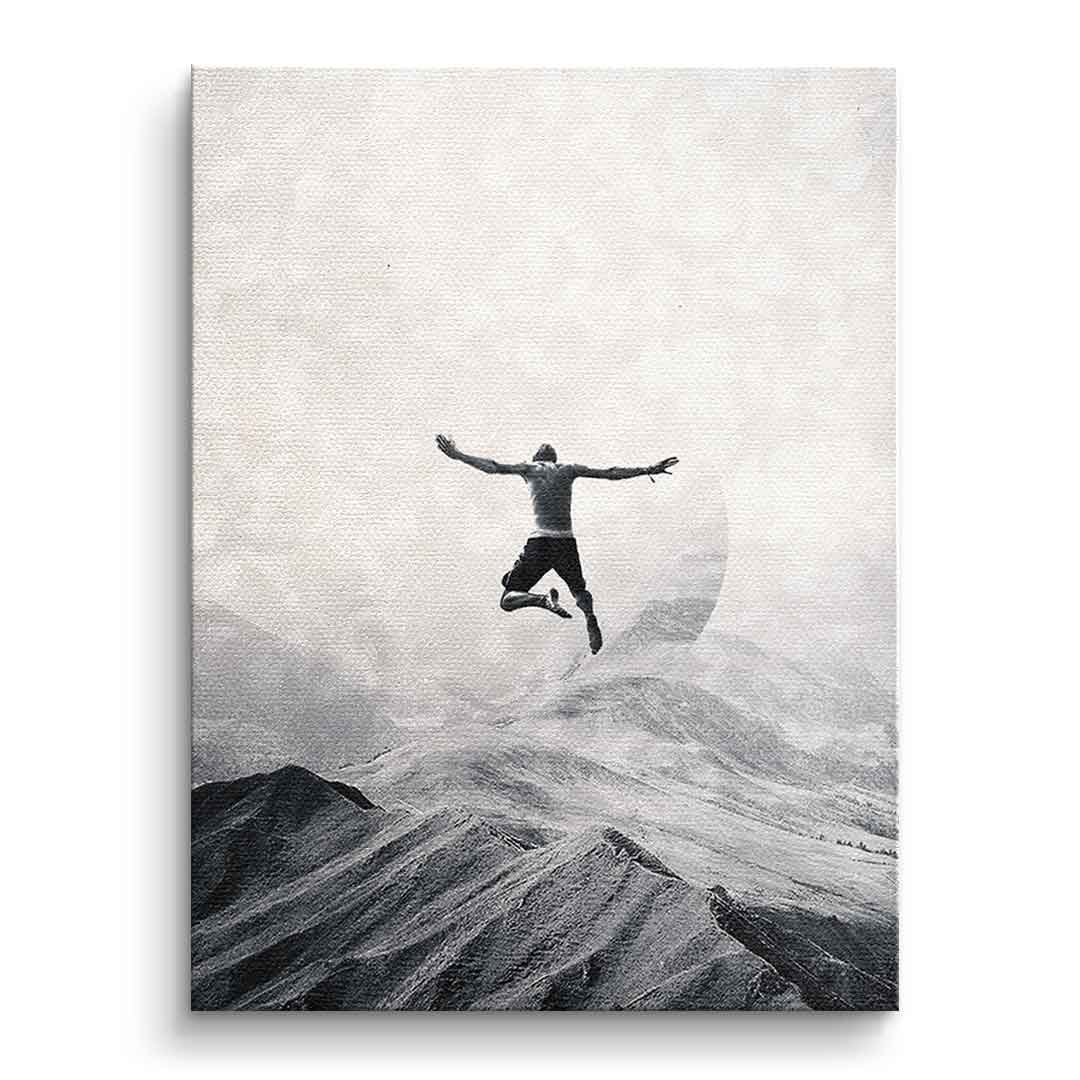 DOTCOMCANVAS® Jump in with both feet Leinwandbild – Vorderansicht ohne Rahmen