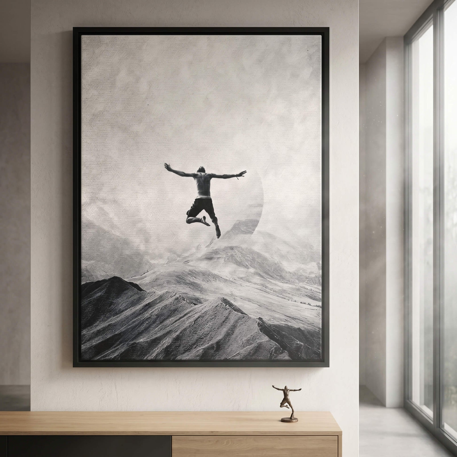 DOTCOMCANVAS® Jump in with both feet Leinwandbild – im Raum