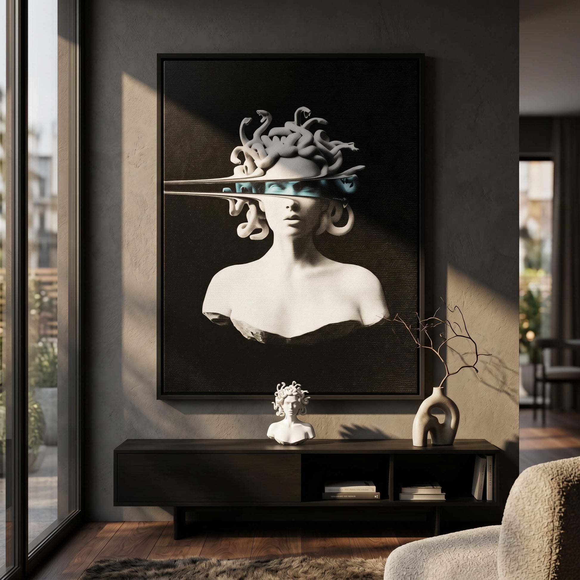 DOTCOMCANVAS® Portrait of Medusa Leinwandbild – im Raum