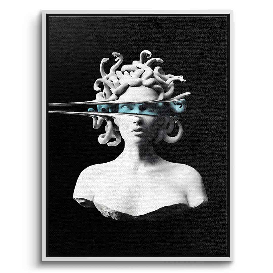 DOTCOMCANVAS® Portrait of Medusa Leinwandbild – Vorderansicht weißer Rahmen