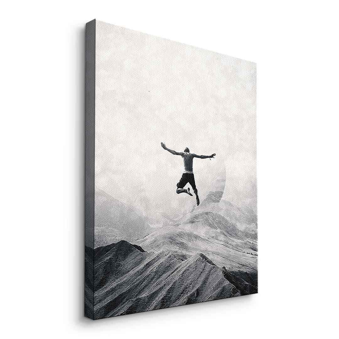 DOTCOMCANVAS® Jump in with both feet Leinwandbild – Seitenansicht ohne Rahmen