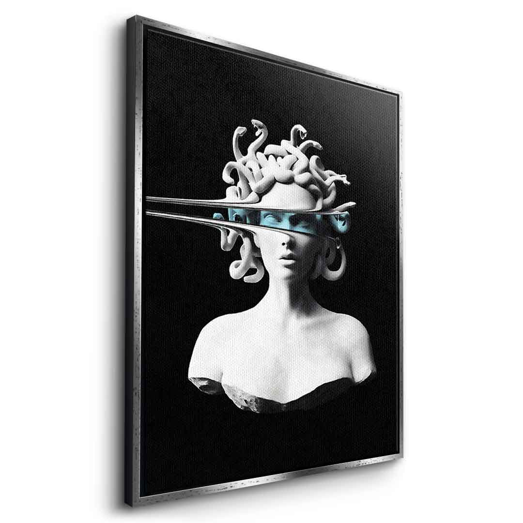 DOTCOMCANVAS® Portrait of Medusa Leinwandbild – Seitenansicht weißer Rahmen